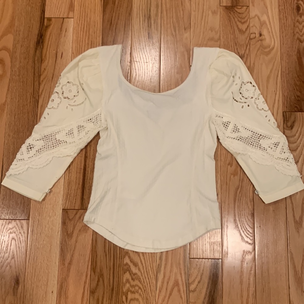 New Free People Brunch Date Puff Sleeve Top in Size XS - Picture 5 of 10